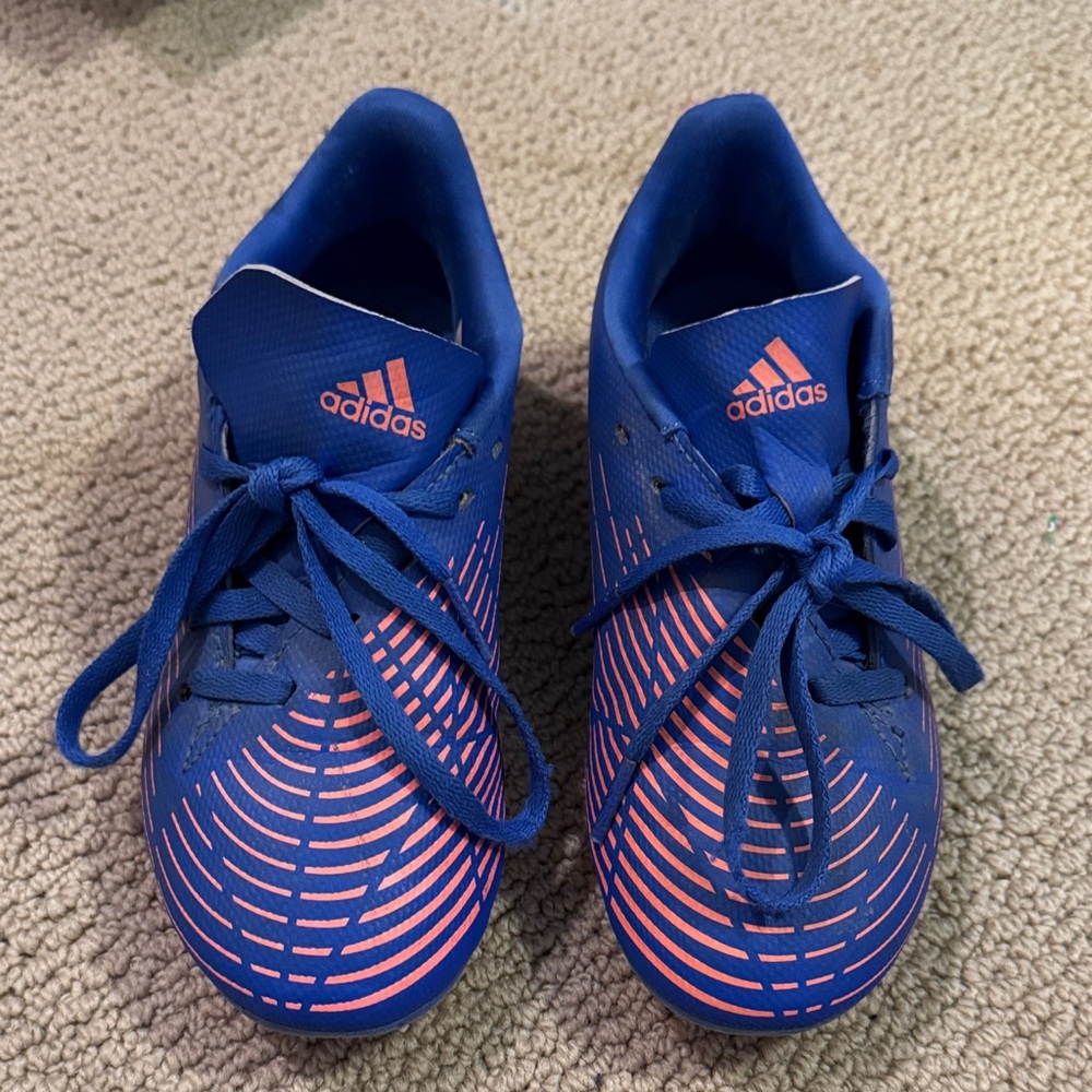 Adidas Kids Blue and Pink sport cleats- sz 1